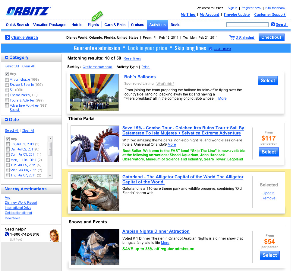 Activities & Services Redesign